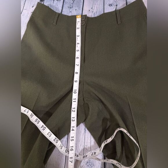 Talbots Classic Italian Luxe Light Wool Loden Green Lined Straight Leg Pants 6 - Picture 10 of 11